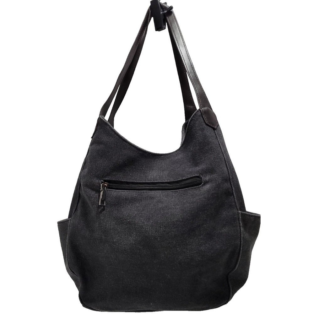 K2 Canvas Hobo Style Bag Cotton Gray Black